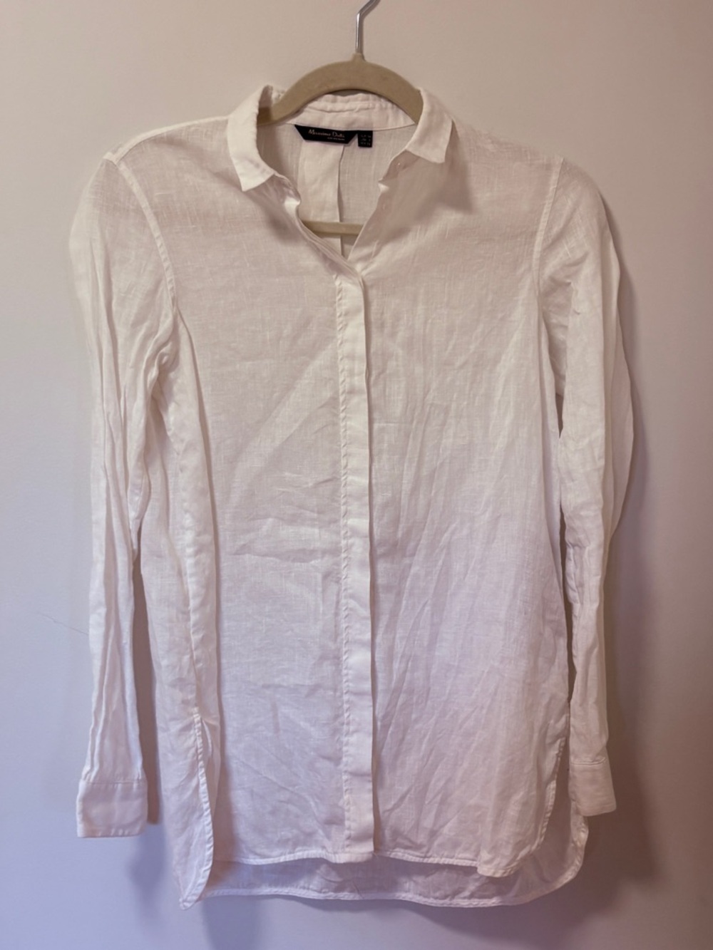 Massimo Dutti 100% linen shirt, white, size 2